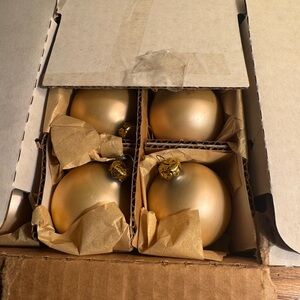 Vintage box gold glass  Holiday Ornament Collection Christmas